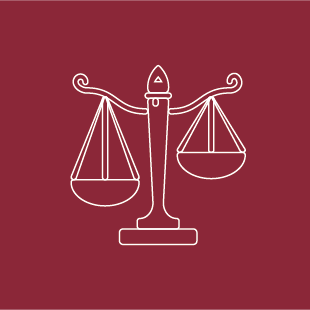 Waage als Symbol für Zivilrecht.