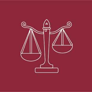 Waage als Symbol für Zivilrecht.