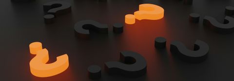 Leuchtend orange Fragezeichen heben sich von dunkelgrauen Fragezeichen ab und symbolisieren Unterscheidung und Hervorhebung. - Datenrettung & Computerservice Andreas Wach